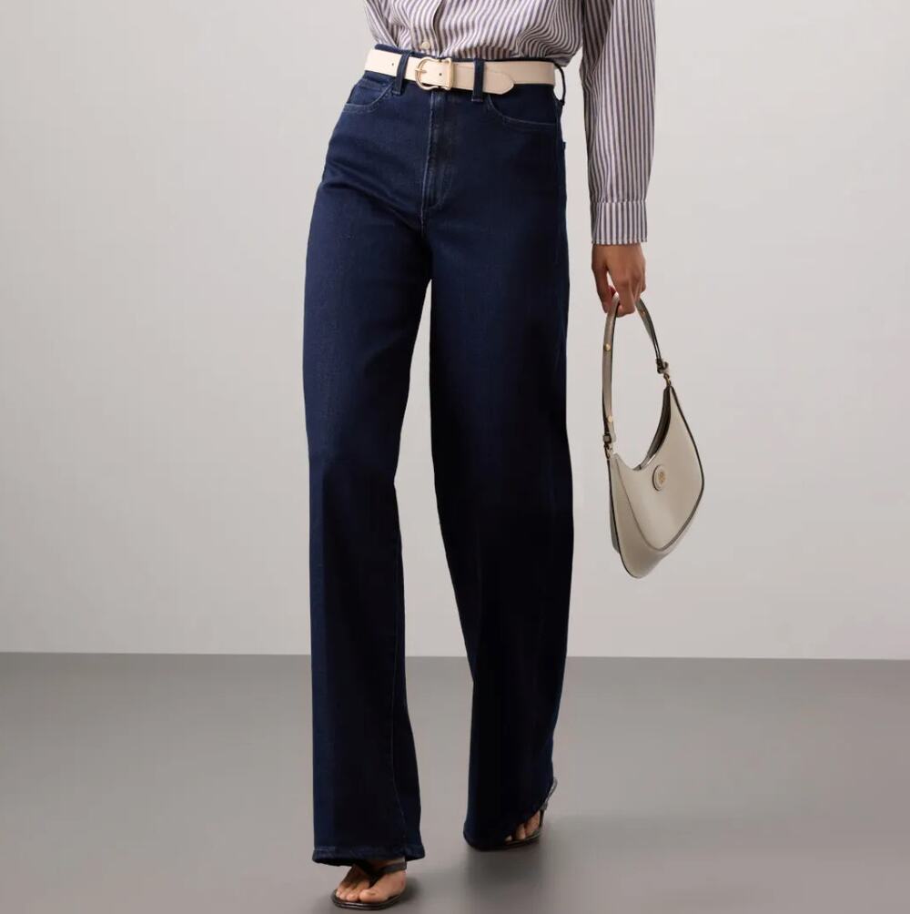 Joe's Jeans Wide Leg Jeans Size 30 Dark Wash Long Cotton Business Casual $200